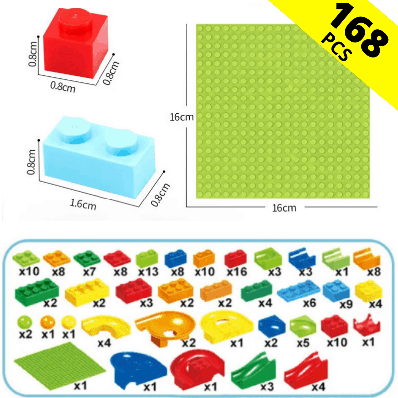 Klocki tor wyścigowy dla dzieci (168 sztuk) 1+1 GRATIS - obrazek 4