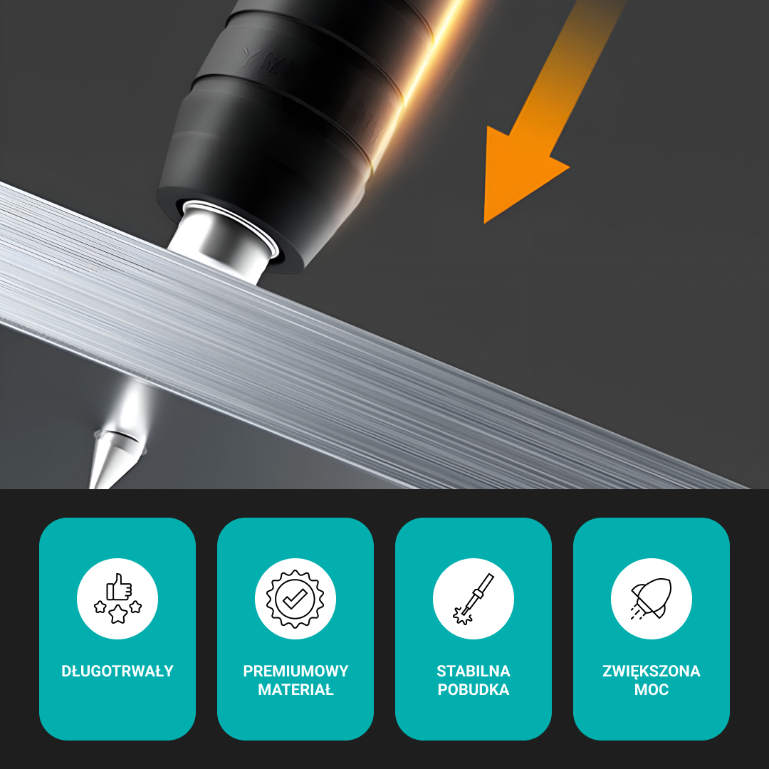 RHINOFIX Rivetslammer PRO – Sprężynowy gwoździownik do betonu i stali + GRATIS pudełko i 50 gwoździ - obrazek 4