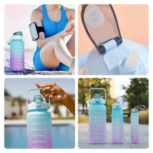 Alternative view of Motywująca butelka na wodę AquaTrio™ 3 w 1