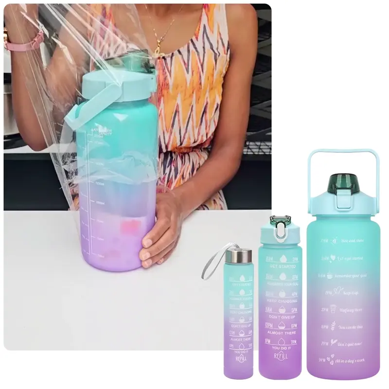 Motywująca butelka na wodę AquaTrio™ 3 w 1