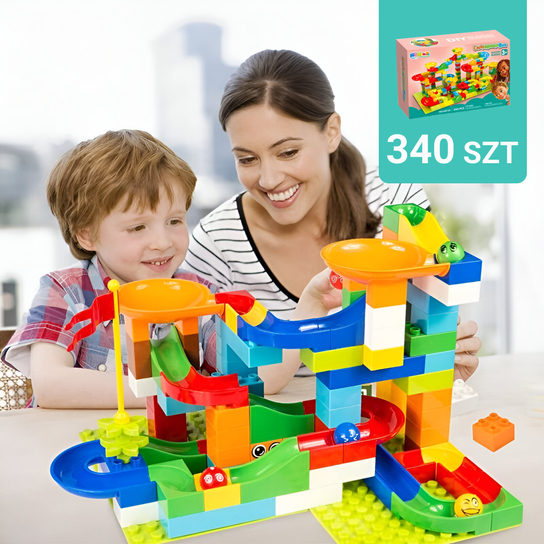 TOYNEXUS® Klocki tor wyścigowy dla dzieci (340 sztuk)