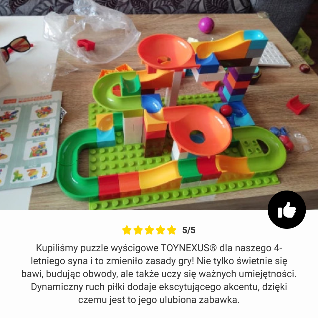 TOYNEXUS® Klocki tor wyścigowy dla dzieci (340 sztuk) - obrazek 6