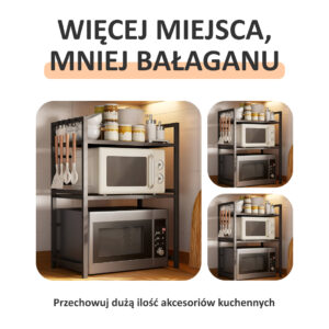 Alternative view of MicroRack – Rozsuwana półka kuchenna oszczędzająca miejsce na mikrofalówki i inne urządzenia