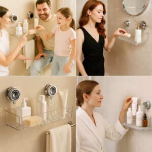 Alternative view of LotionRack™ to półka do łazienki, którą można zamontować bez wiercenia