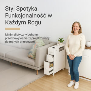 Alternative view of CornerEase™ -  Wąska Szafka Łazienkowa do Narożnika