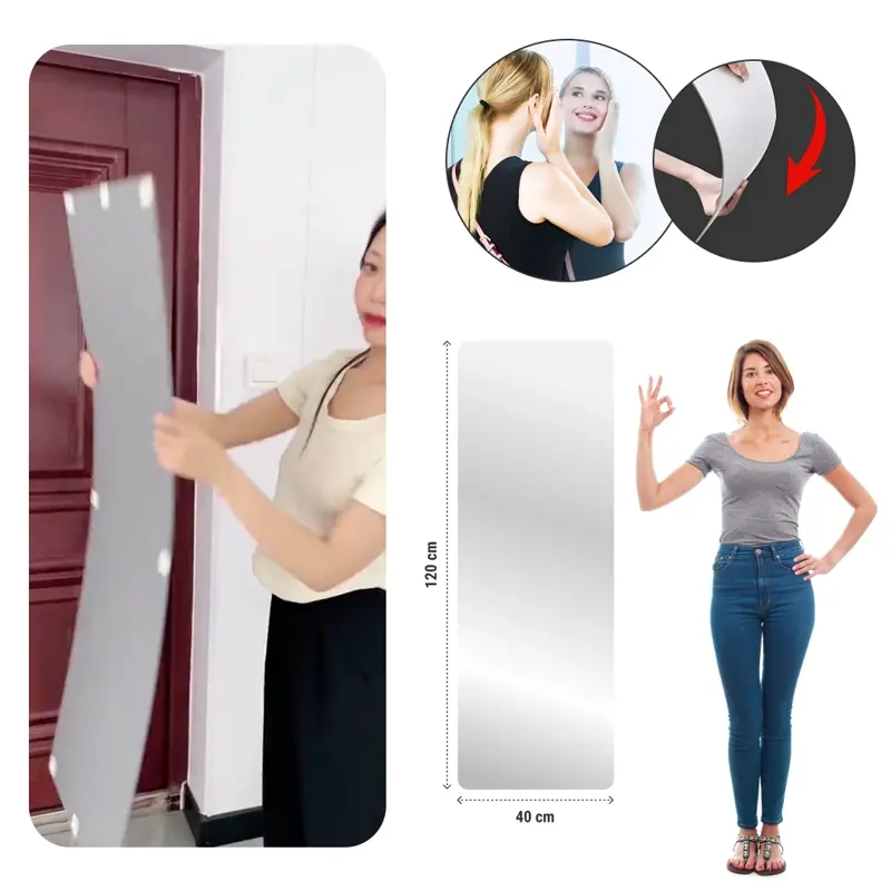 MirrorFlex™ elastyczne lustro akrylowe samoprzylepne 120 x 40 cm