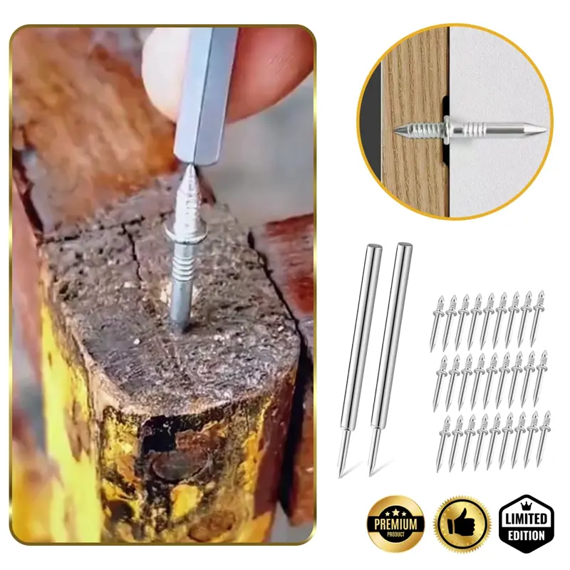 Naox™ – Zestaw 50 dwustronnych gwoździ do listew z akcesoriami