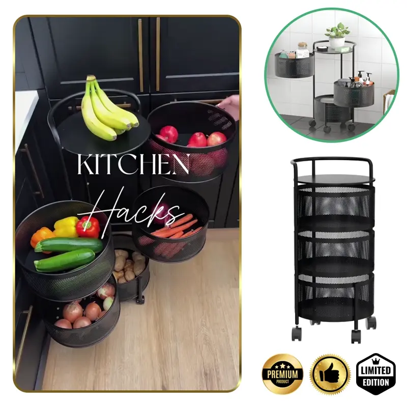 SpinRack™ - 3-poziomowy obrotowy organizer metalowy