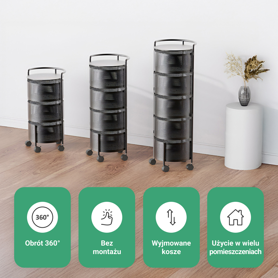SpinRack™ - 3-poziomowy obrotowy organizer metalowy - obrazek 5